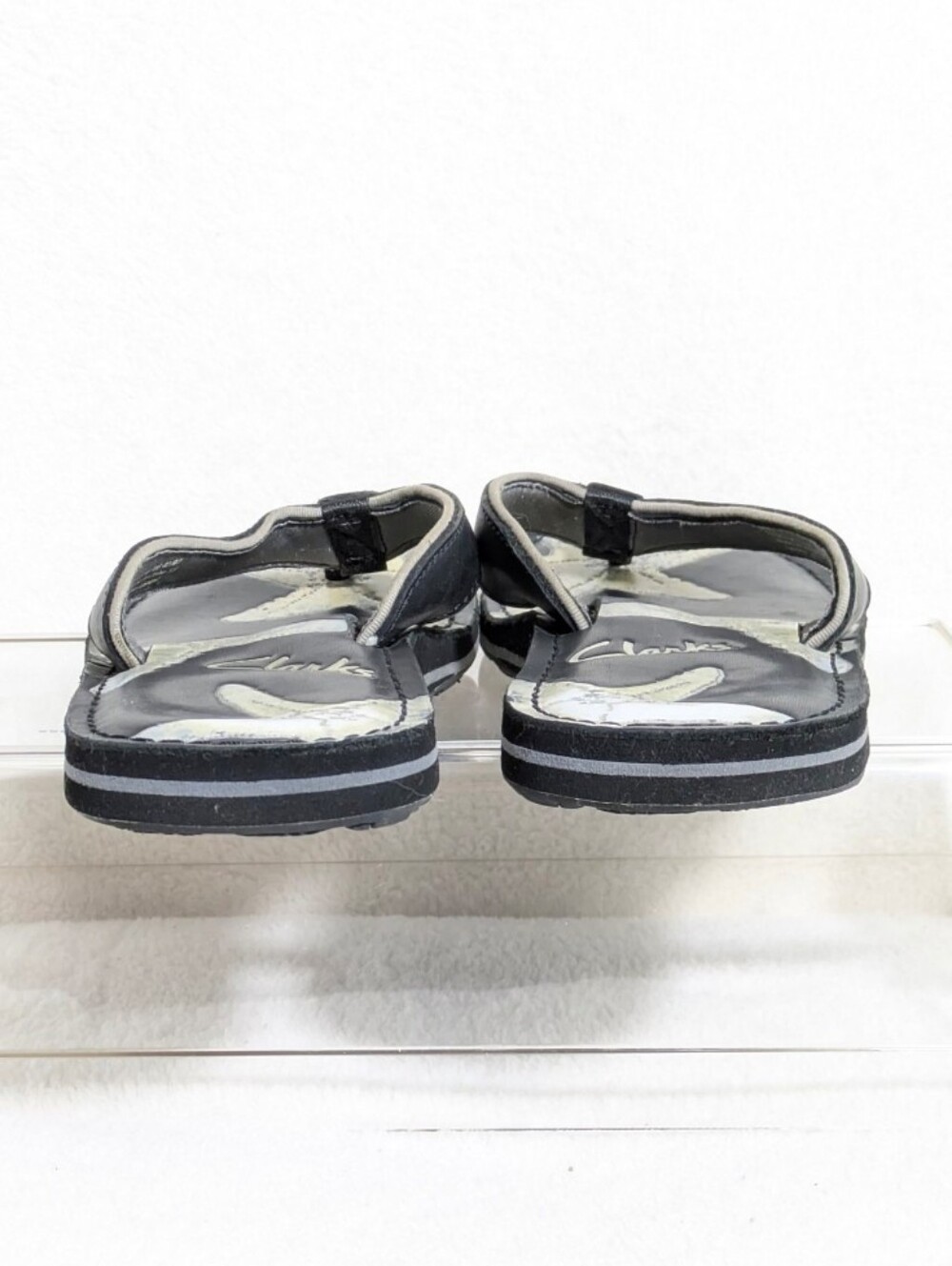 Clarks Women's Tahiti Black Leather Starfish Flip Flop Sandals Summer Casual 9m - Picture 5 of 8